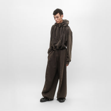 GATHERED NECKLINE HOODIE