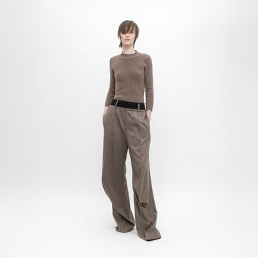 MID-SLEEVE RIB CREWNECK