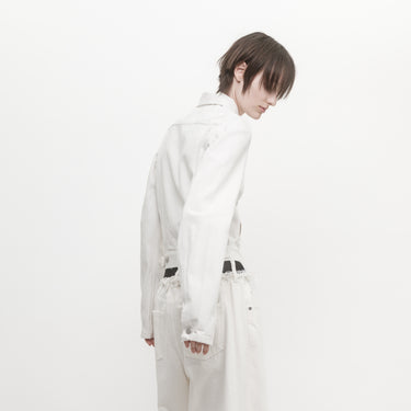 MOULDED SHOULDERS DENIM JACKET