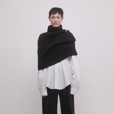 WARM-UP RIB KNIT TURTLENECK SCARF