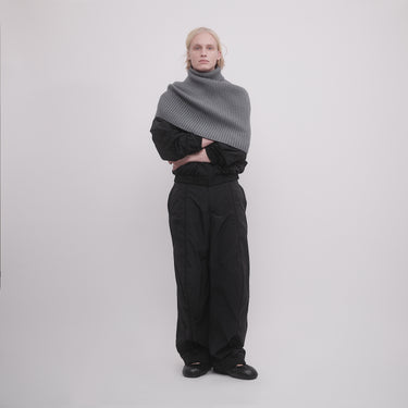 WARM-UP RIB KNIT TURTLENECK SCARF