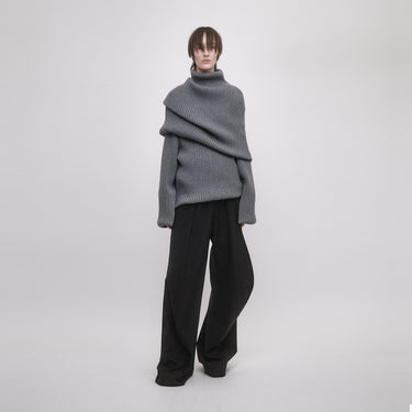 LAYERED RIB KNIT TURTLENECK