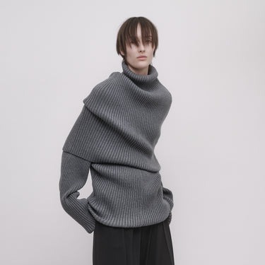 LAYERED RIB KNIT TURTLENECK