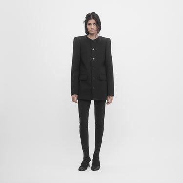 SINGLE BREASTED ROUND-NECK TAILORED JACKET