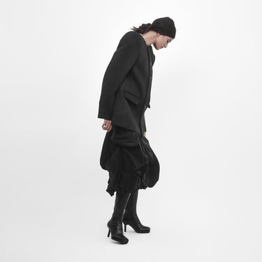 SINGLE BREASTED ROUND-NECK TAILORED JACKET