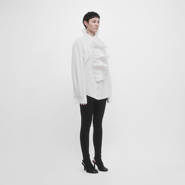 DOUBLE CUFF SHIRT WITH PLEATED PLACKET