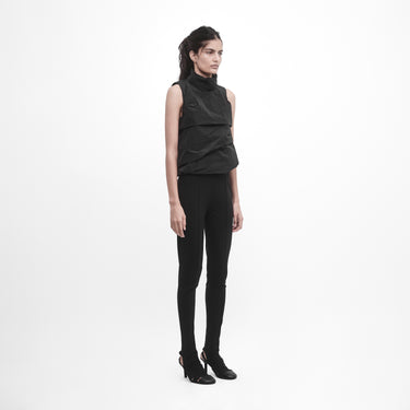 DRAPED HIGH-NECK TOP