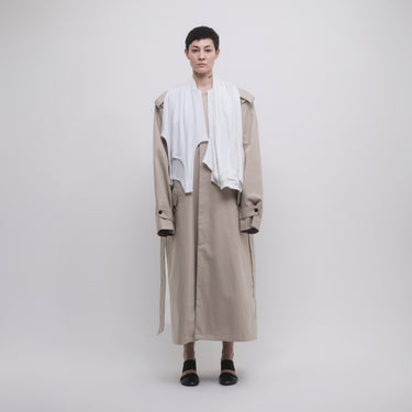 TROMPE L'ŒIL COLLAR TRENCH COAT