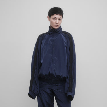 GATHERED NECKLINE TRACK JACKET