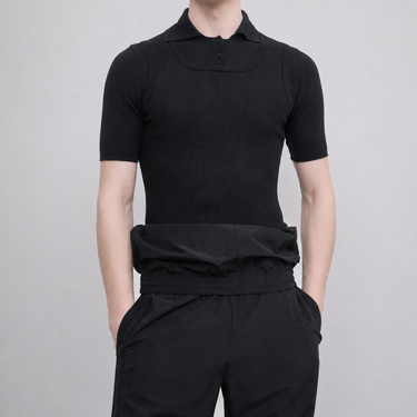 POLO EN MAILLE TROMPE-L’ŒIL