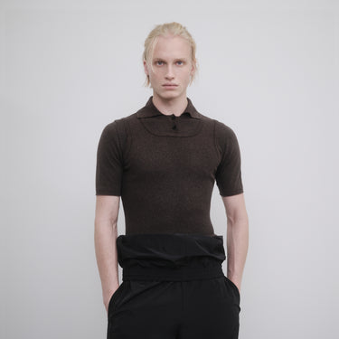 POLO EN MAILLE TROMPE-L’ŒIL